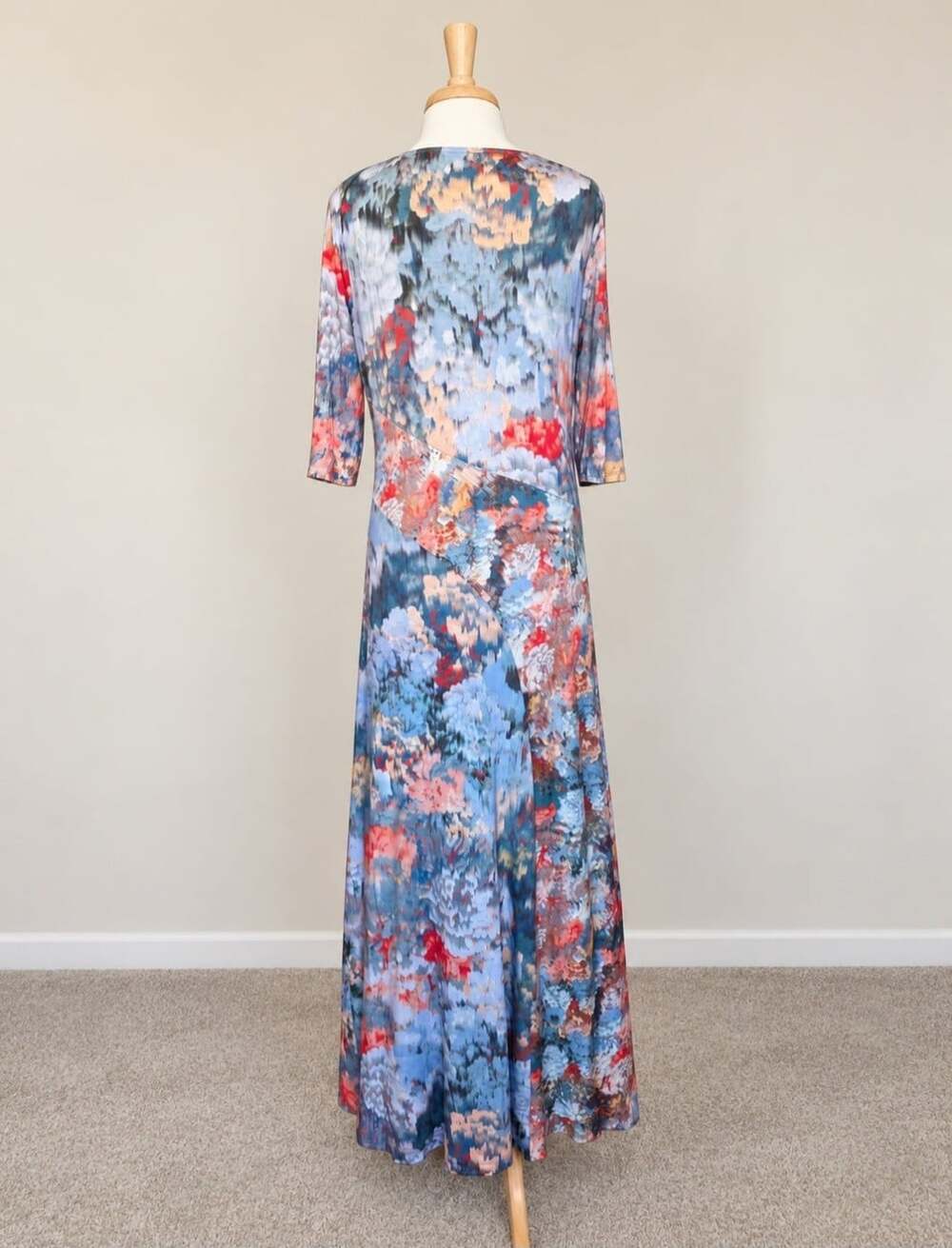 Soft Surroundings Nanette Maxi Dress Womens L Abstract Floral Stretch Boho - Picture 7 of 14